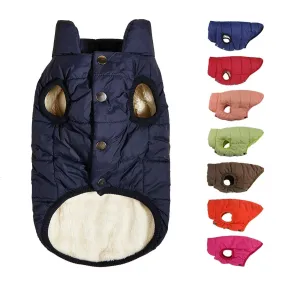 Cozy Winter Dog Jacket: Plush Lined Coat for Stylish Small to Large Breeds