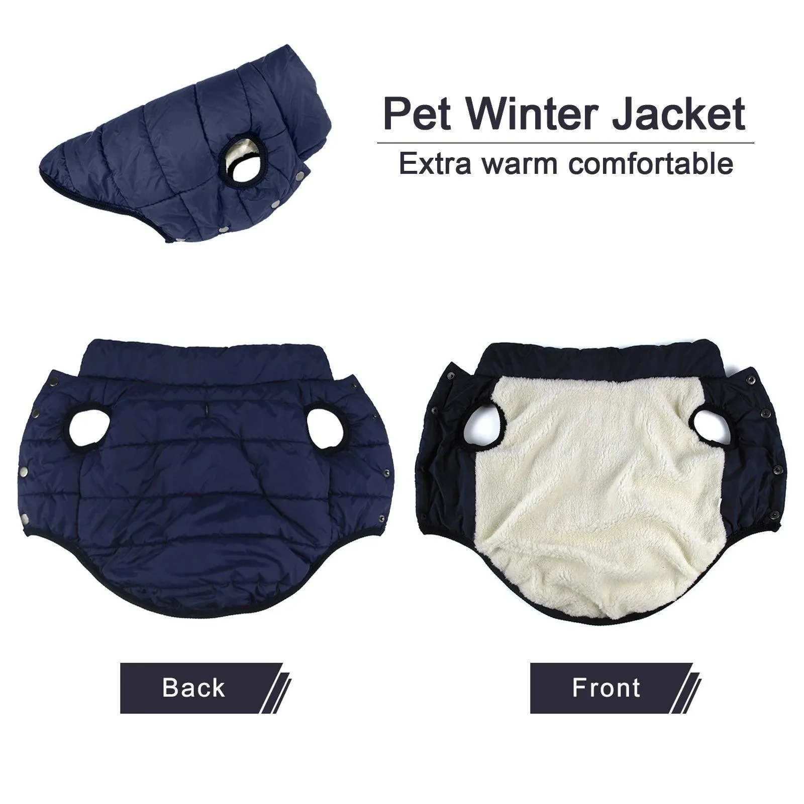 Cozy Winter Dog Jacket: Plush Lined Coat for Stylish Small to Large Breeds