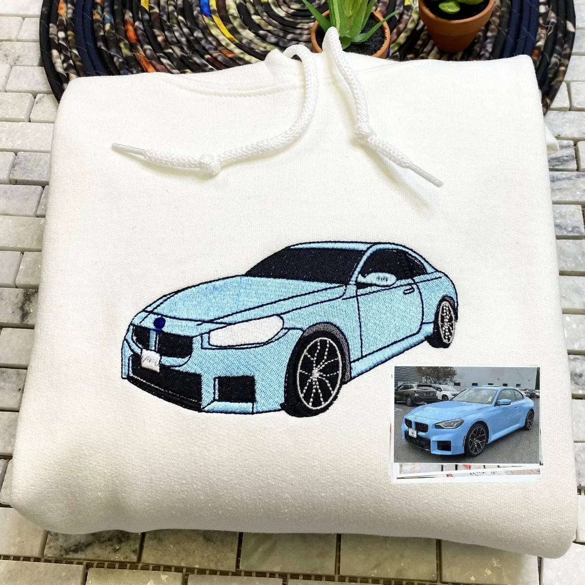 Custom Embroidered Car Hoodie, Sweatshirt, Personalized Car Gifts for Him