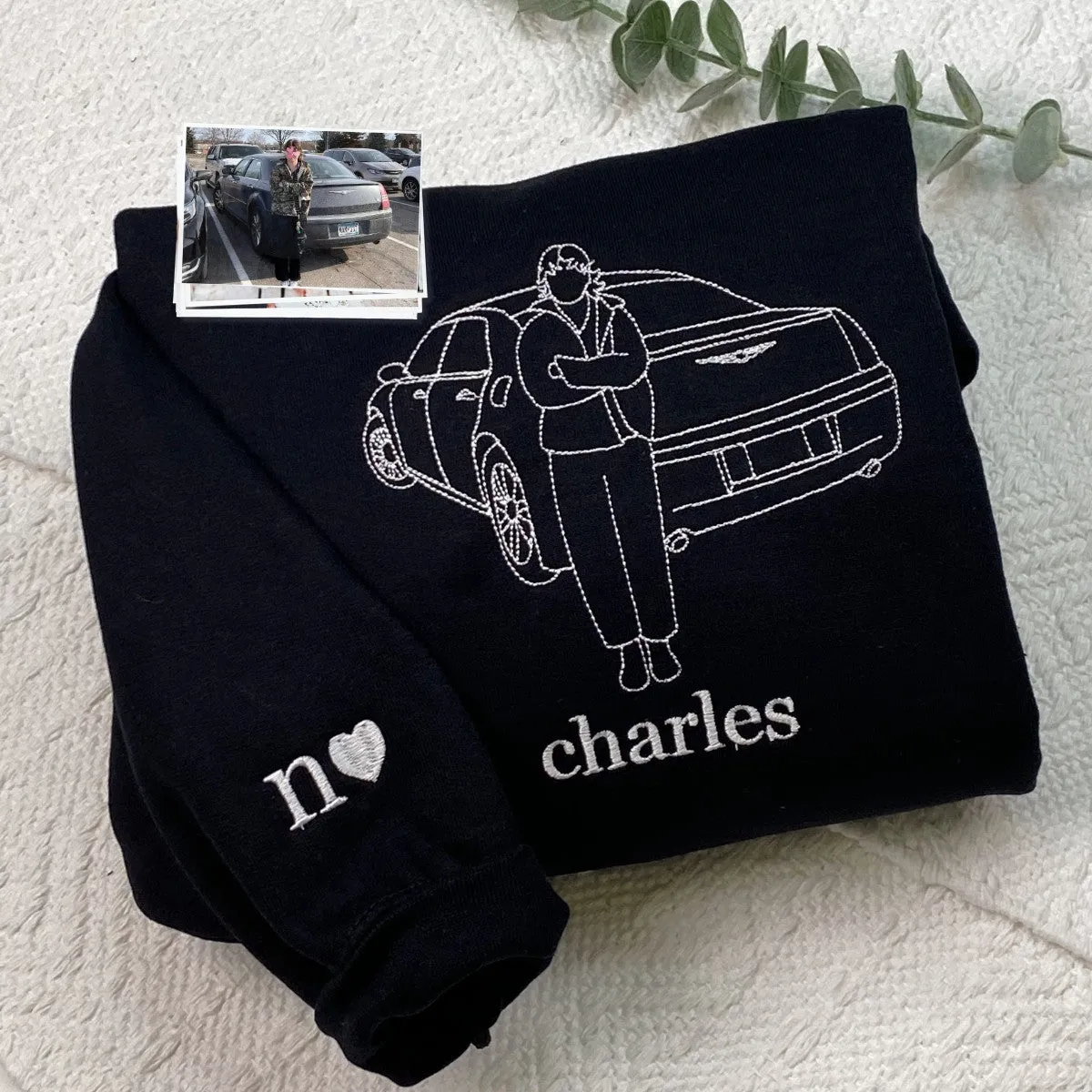 Custom Embroidered Car Hoodie, Sweatshirt, Personalized Car Gifts for Him