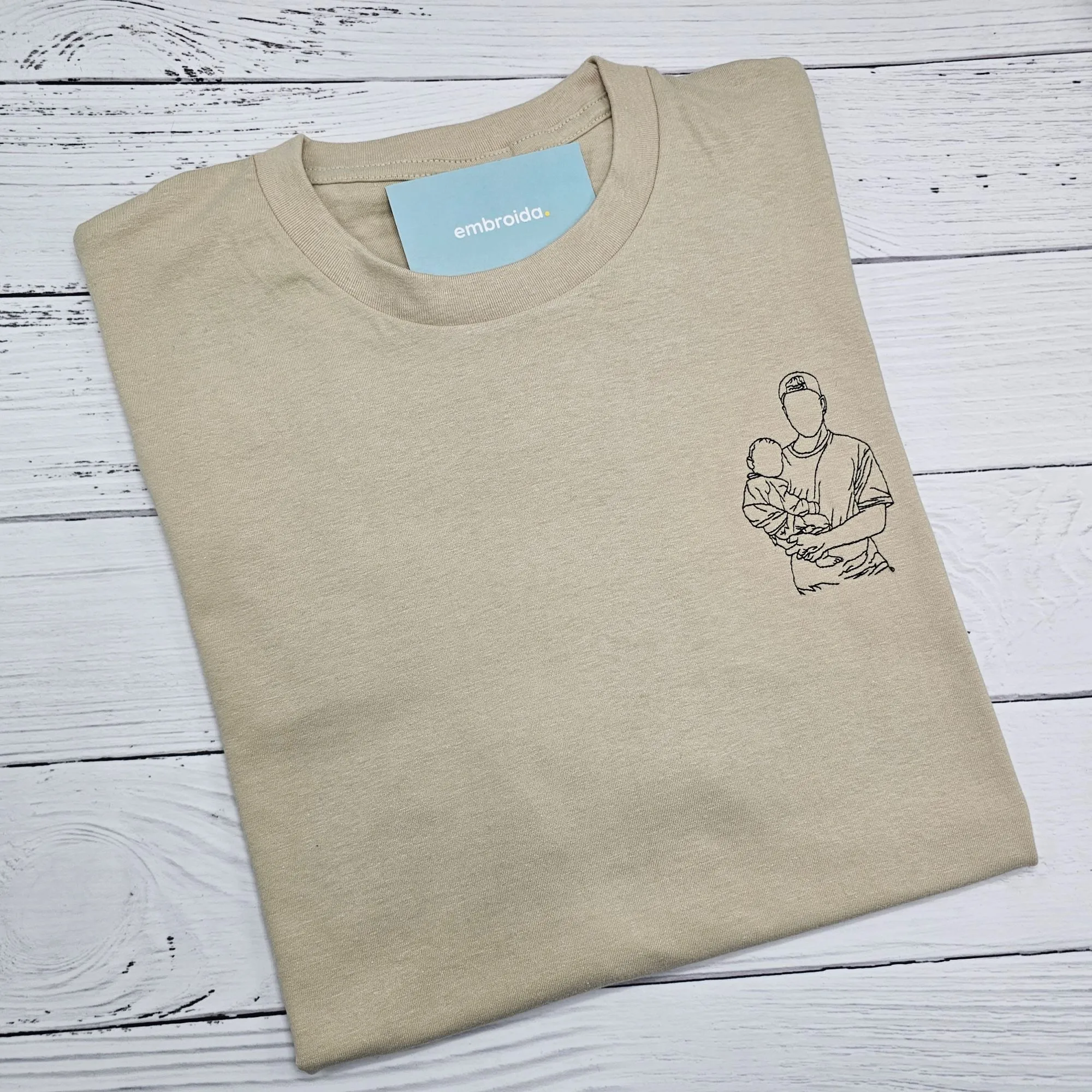 Custom Line Drawing Embroidered T-Shirts