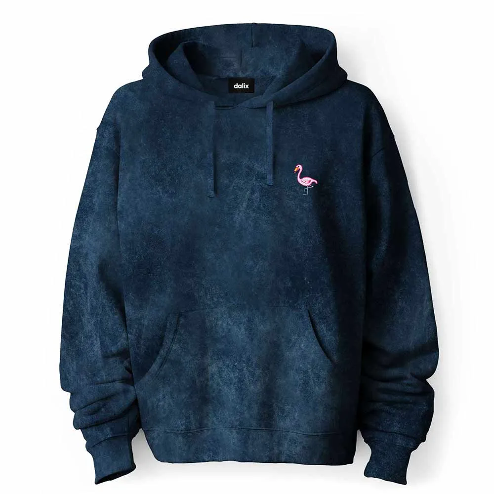 Dalix Flamingo Mineral Wash Hoodie