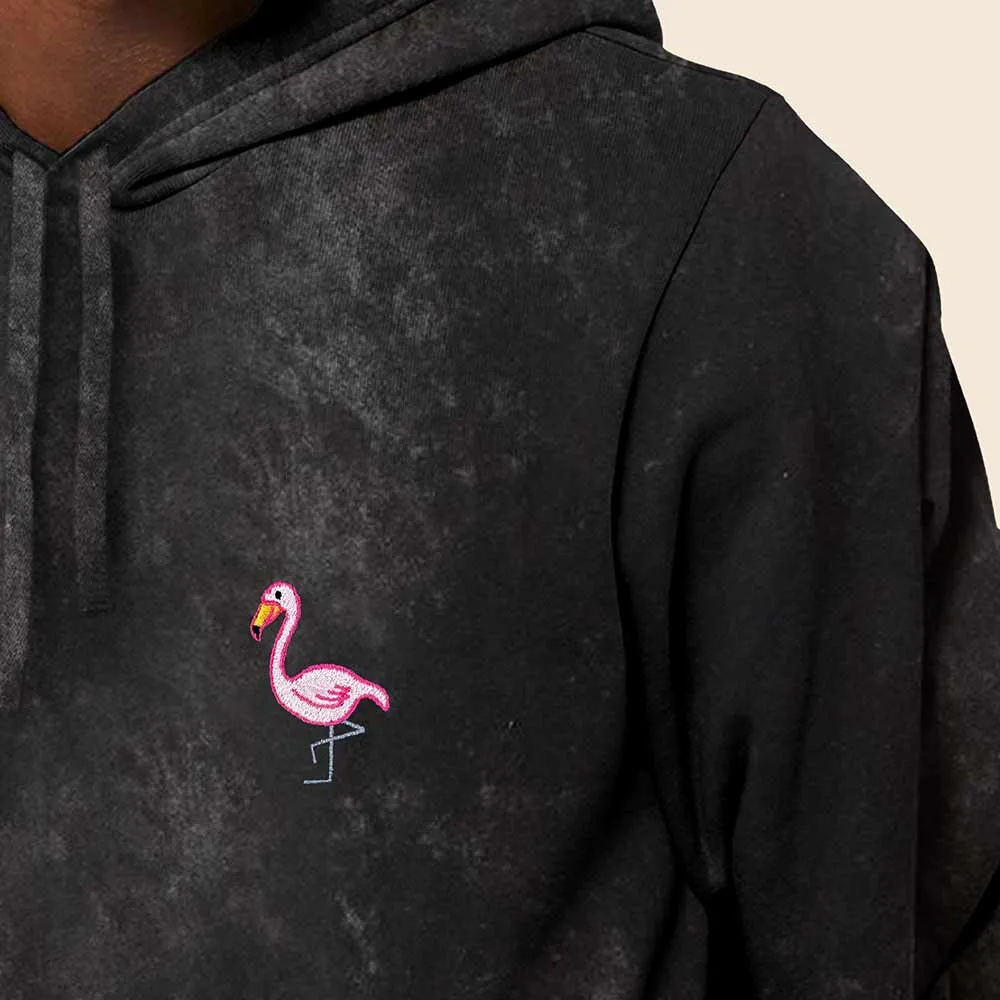 Dalix Flamingo Mineral Wash Hoodie