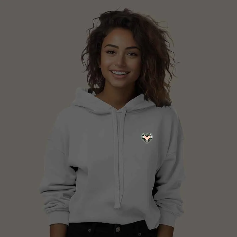 Dalix Heart Cropped Hoodie (Glow in the Dark)