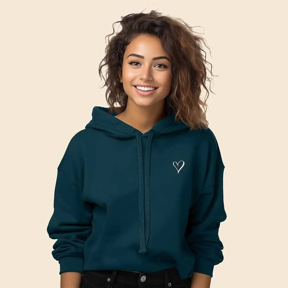 Dalix Heart Cropped Hoodie