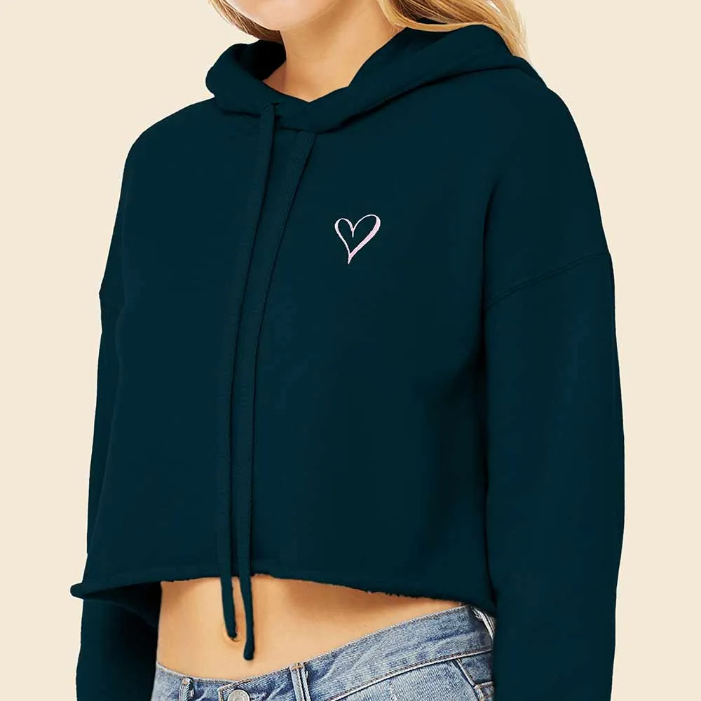 Dalix Heart Cropped Hoodie