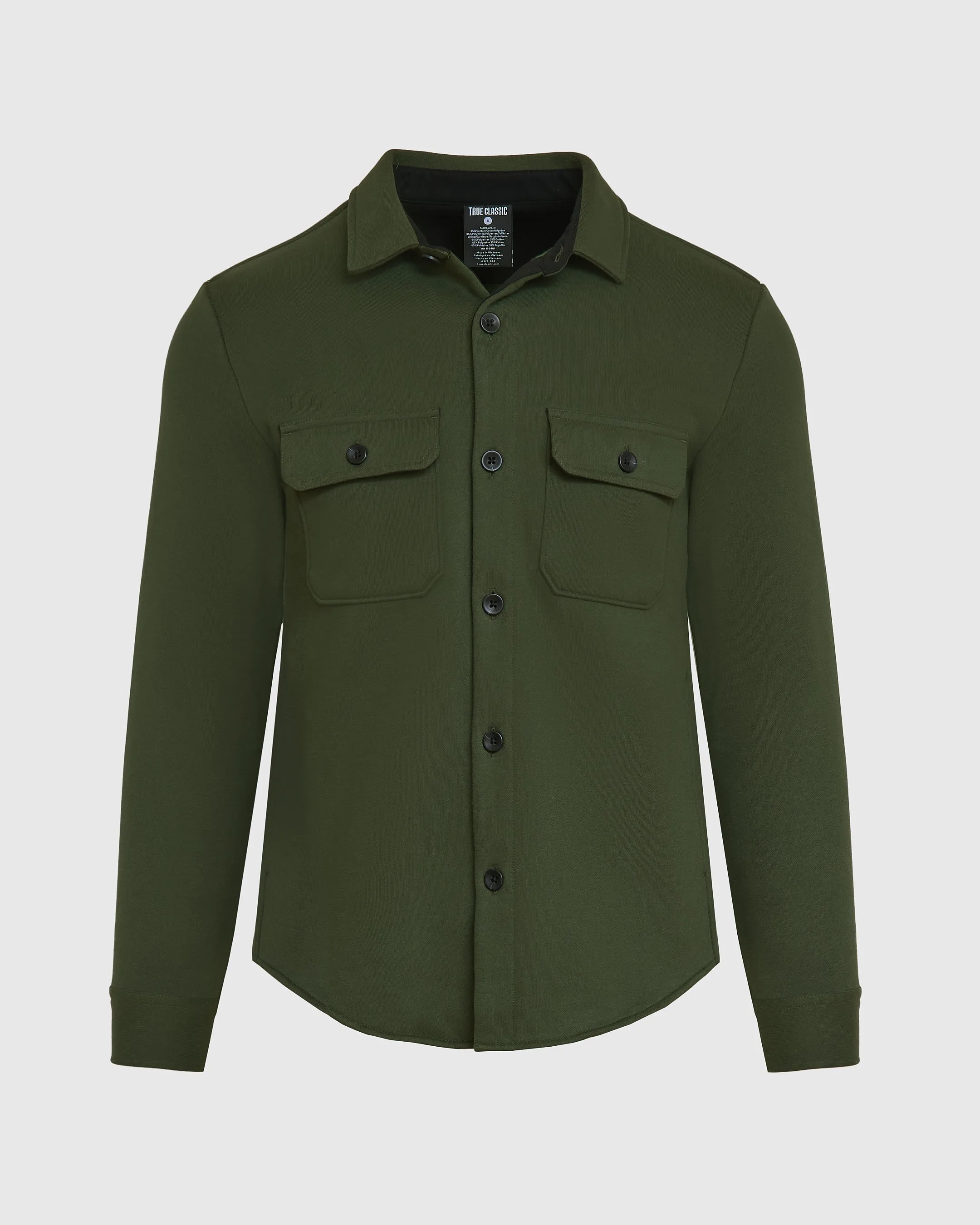 Dark Olive Fleece Shirt Jacket