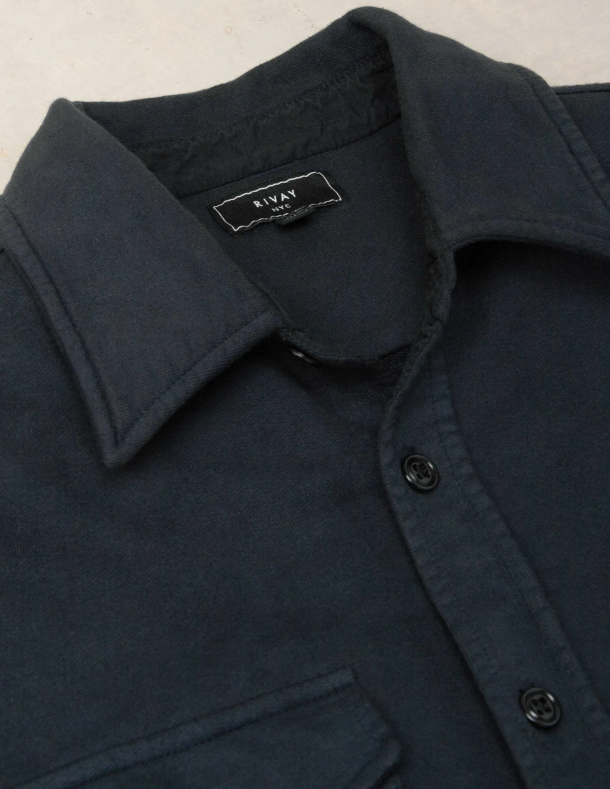 Deck French Terry Utility Knit Shirt in Midnight