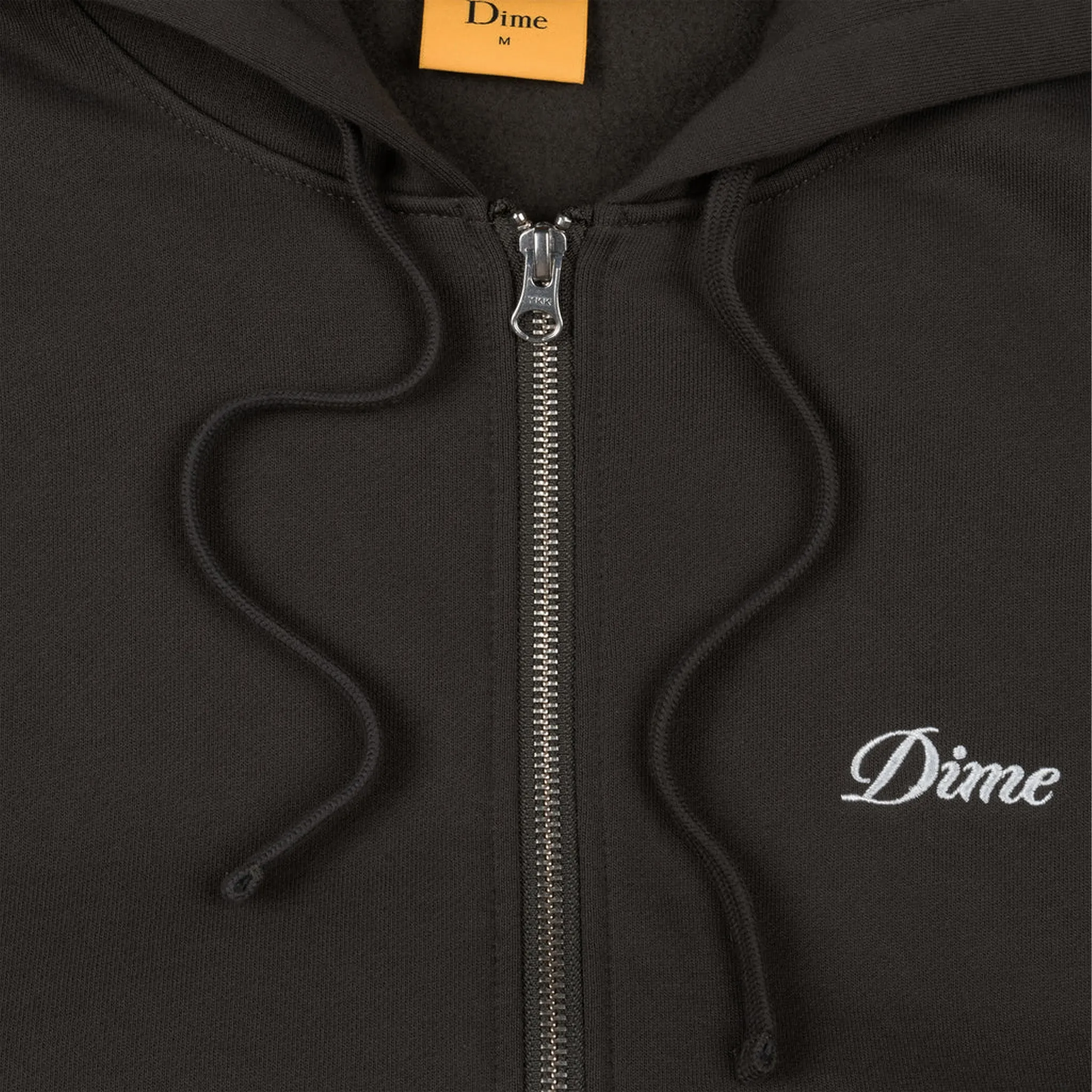 Dime Cursive Zip Hoodie (Vintage Black)