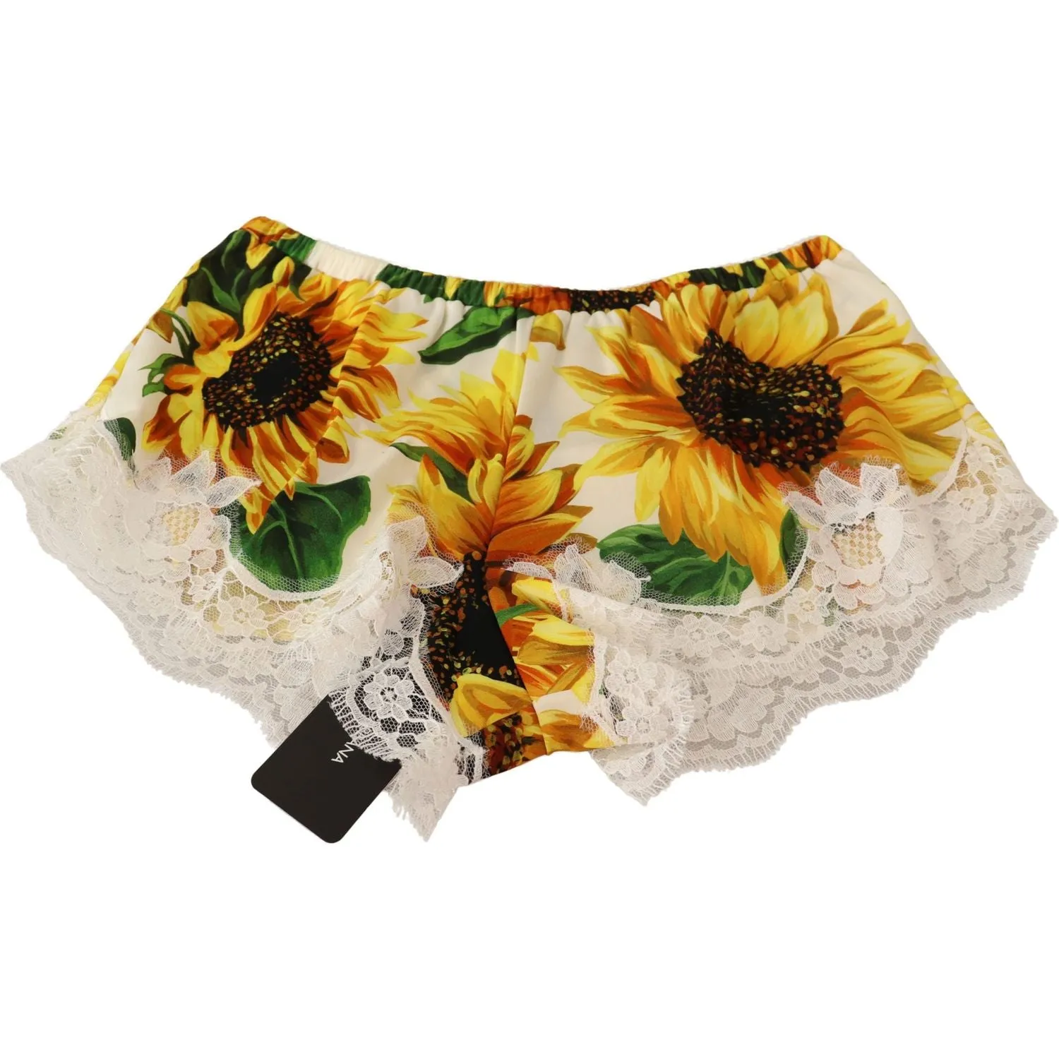 Dolce & Gabbana Sunflower Lace Lingerie Shorts - Silk Blend