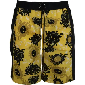 Dsquared² Yellow Block Print Swim Shorts Boxer