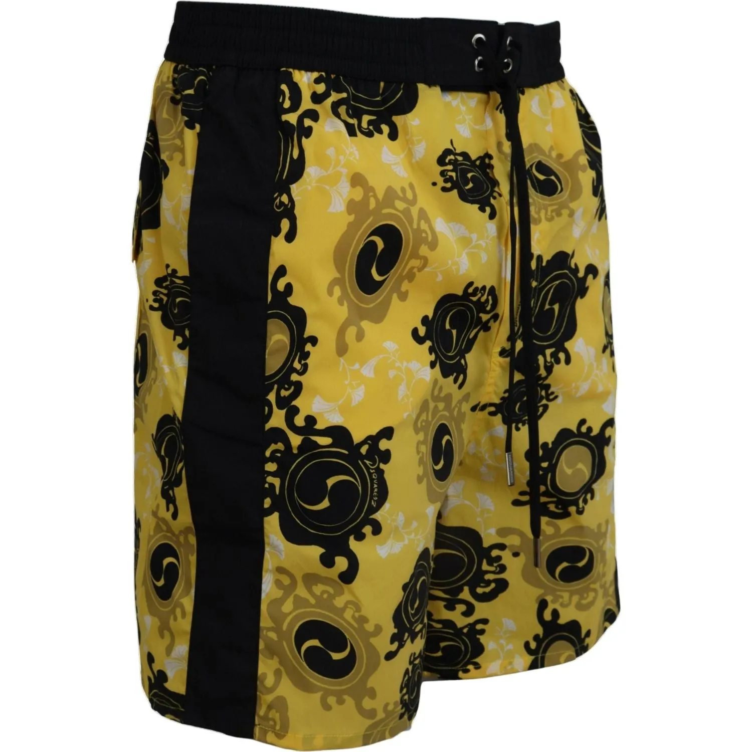 Dsquared² Yellow Block Print Swim Shorts Boxer