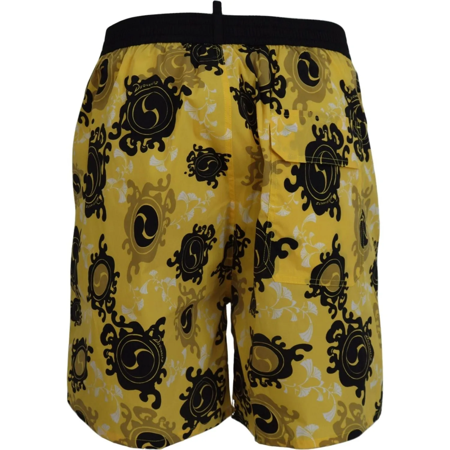 Dsquared² Yellow Block Print Swim Shorts Boxer