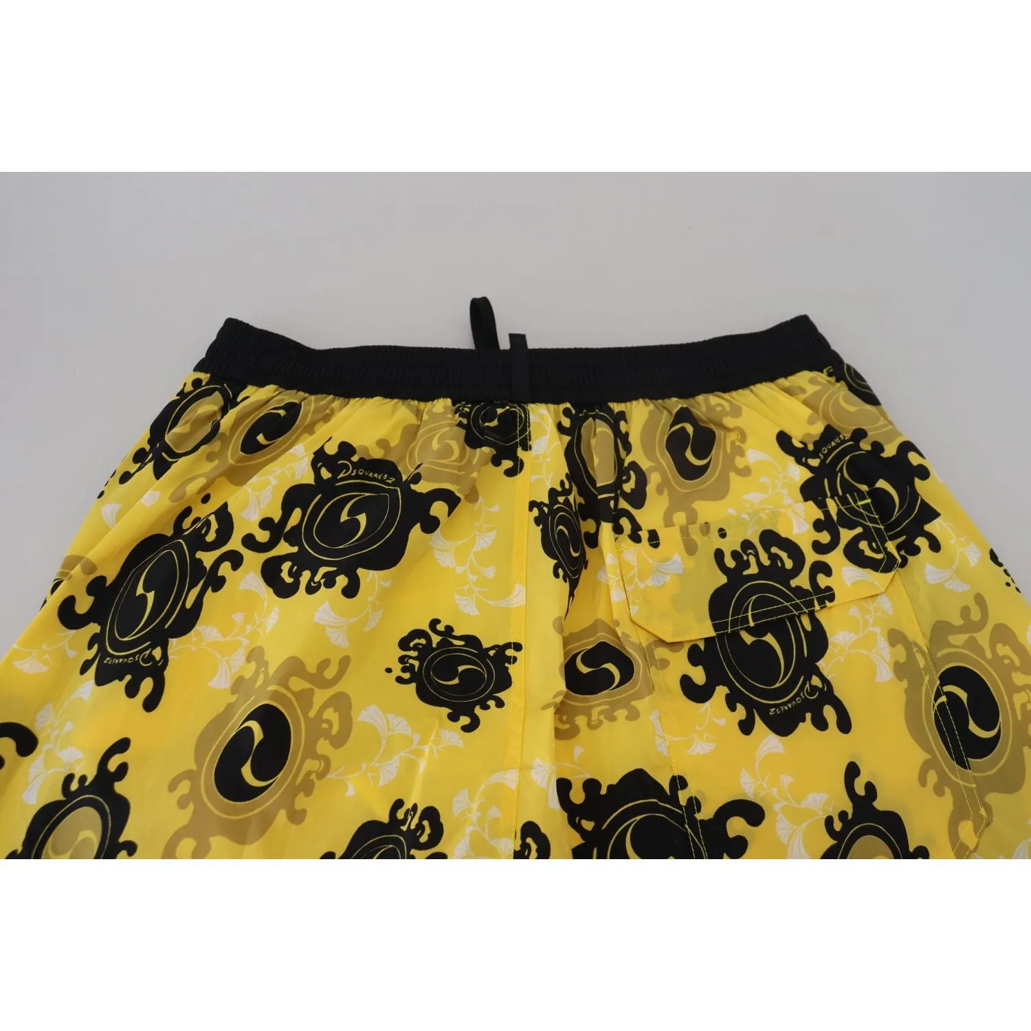 Dsquared² Yellow Block Print Swim Shorts Boxer