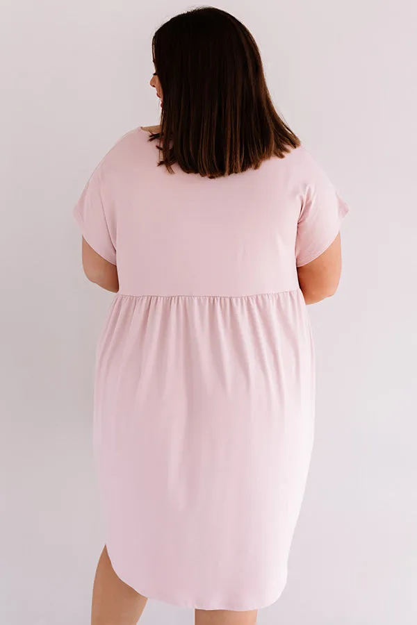 Dunes And Daydreams Babydoll Dress In Blush Curves