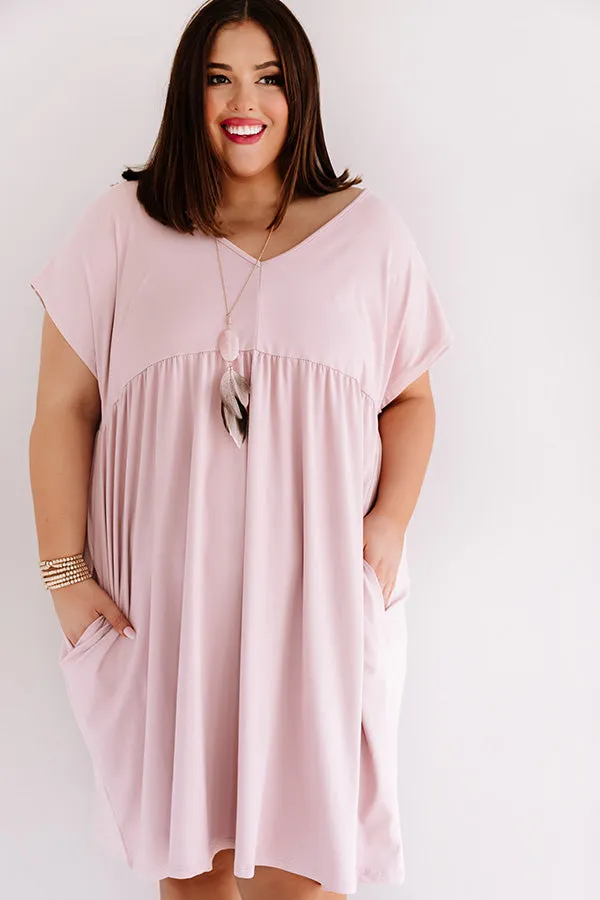 Dunes And Daydreams Babydoll Dress In Blush Curves