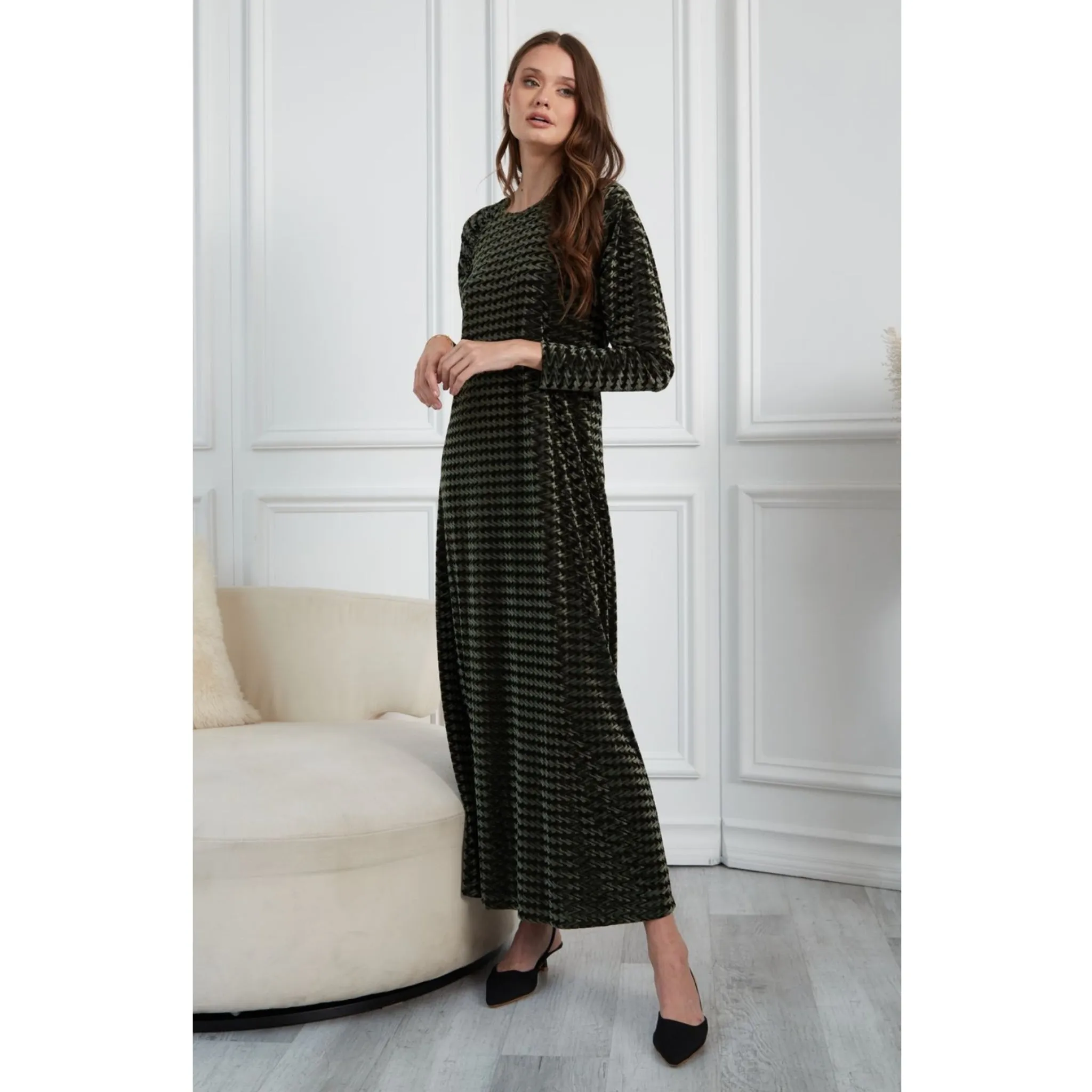 Ella Maxi Olive Velvet