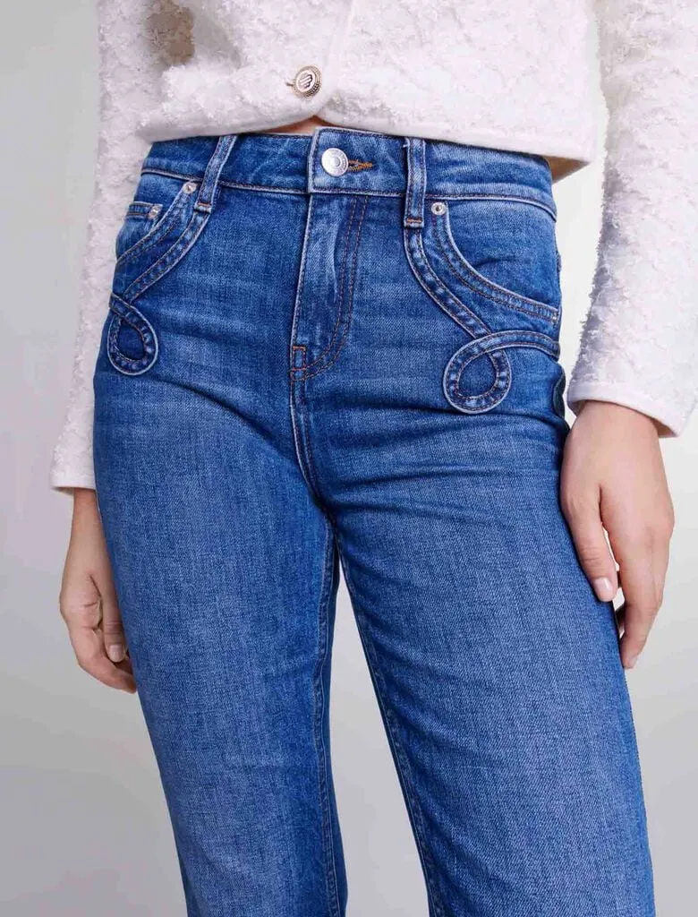 Embroidered flared jeans