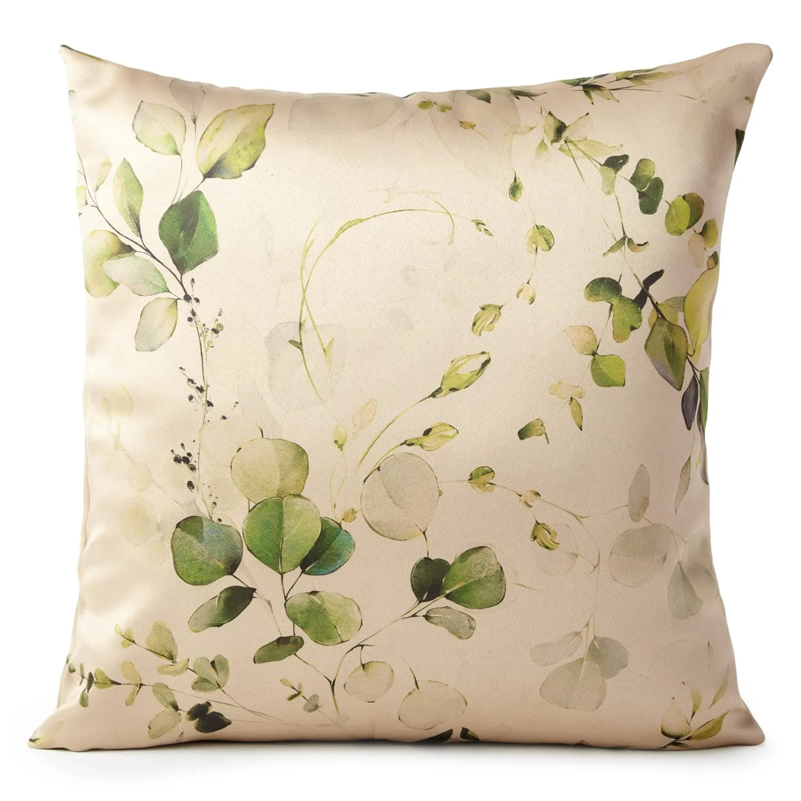 Encasa Homes Decorative Cushion Cover 20 x 20 inch (50 x 50 cm) - L1 Olive - Floral Digital Printed, Large Square Pillow Case for Chair, Seat, Bed, Office & Home (Set of 2)