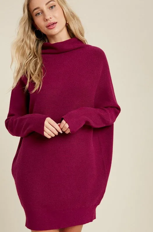 Eve Tunic Sweater Dress - Maroon