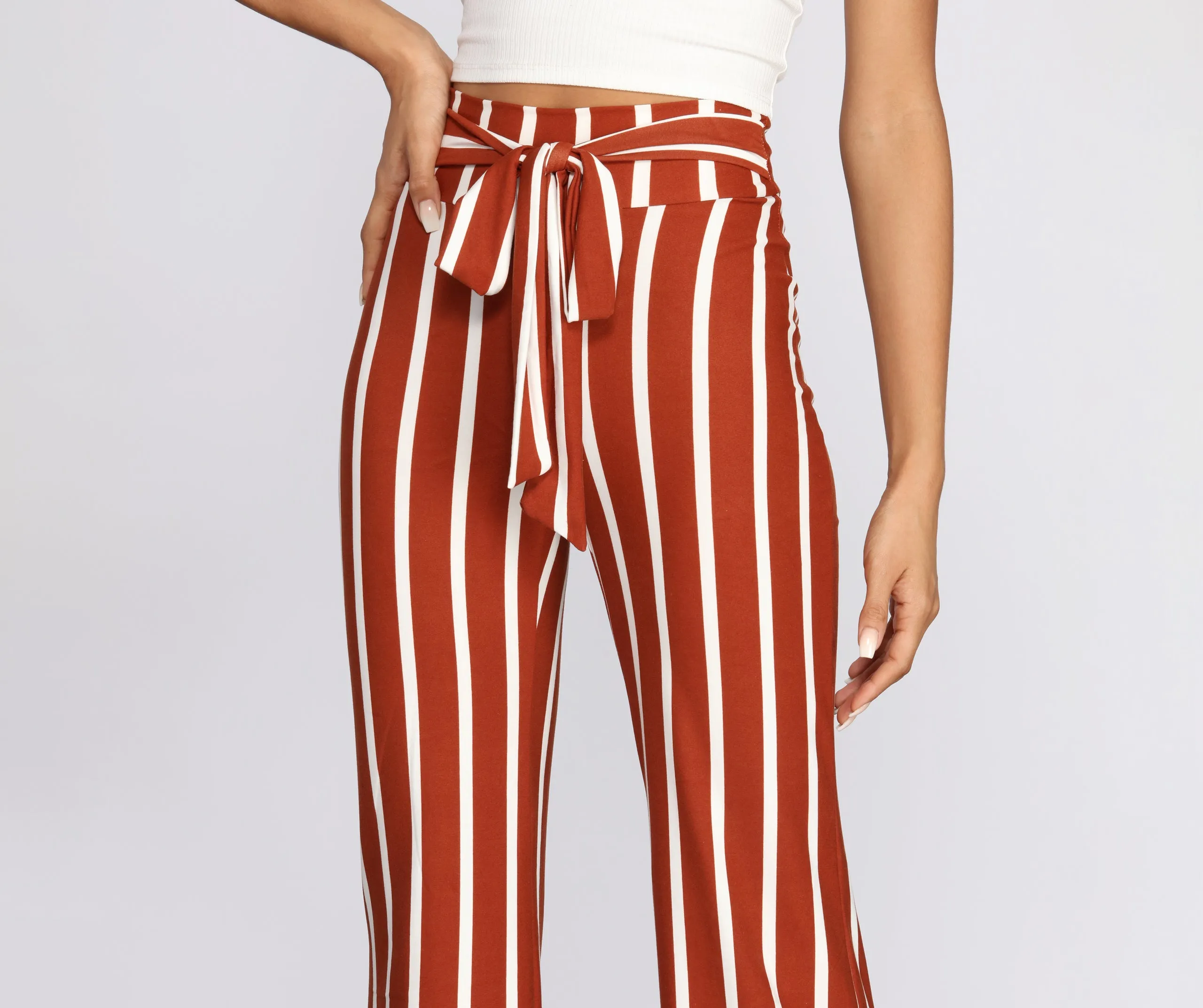 Fit To Flare Striped Pants