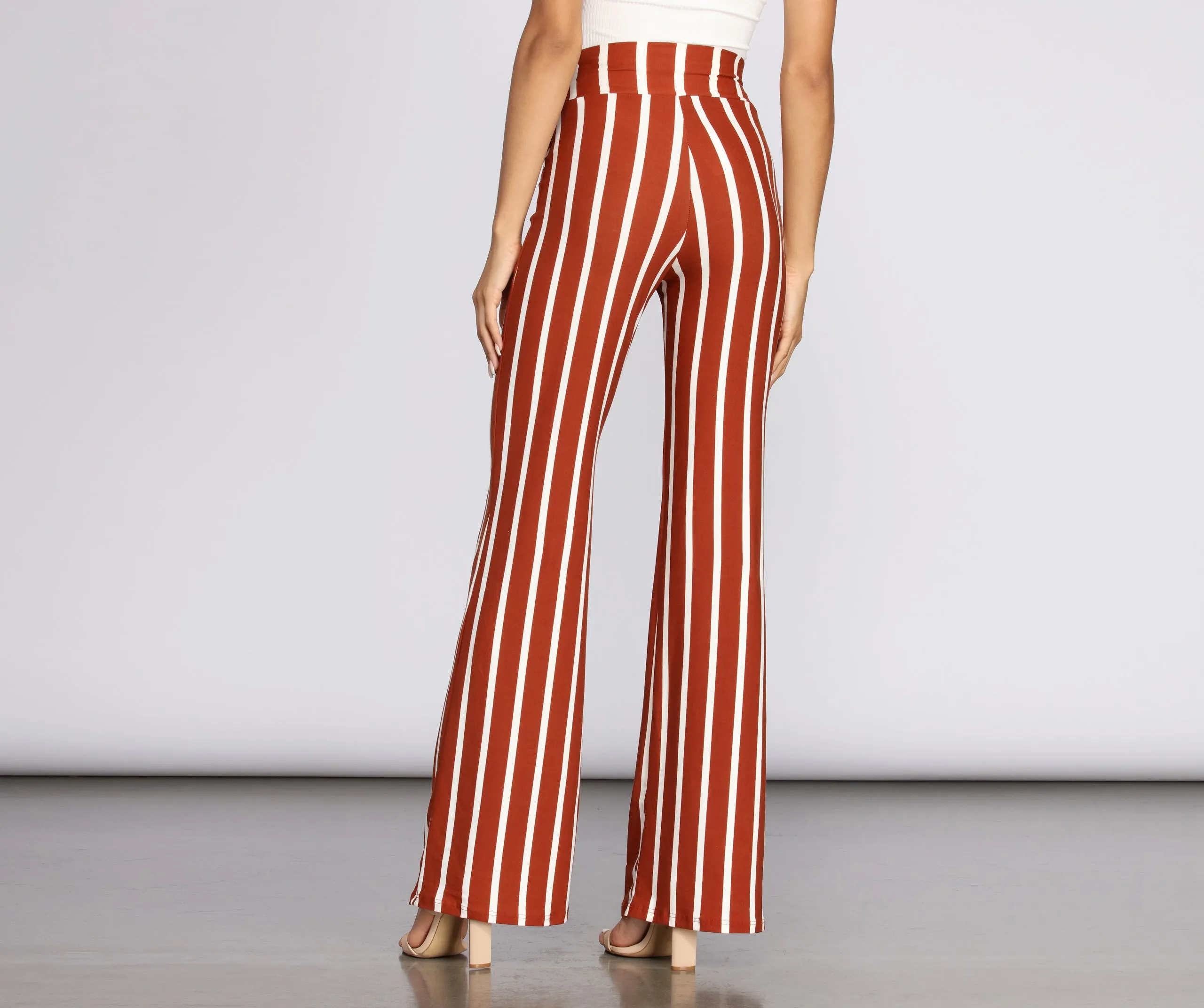 Fit To Flare Striped Pants