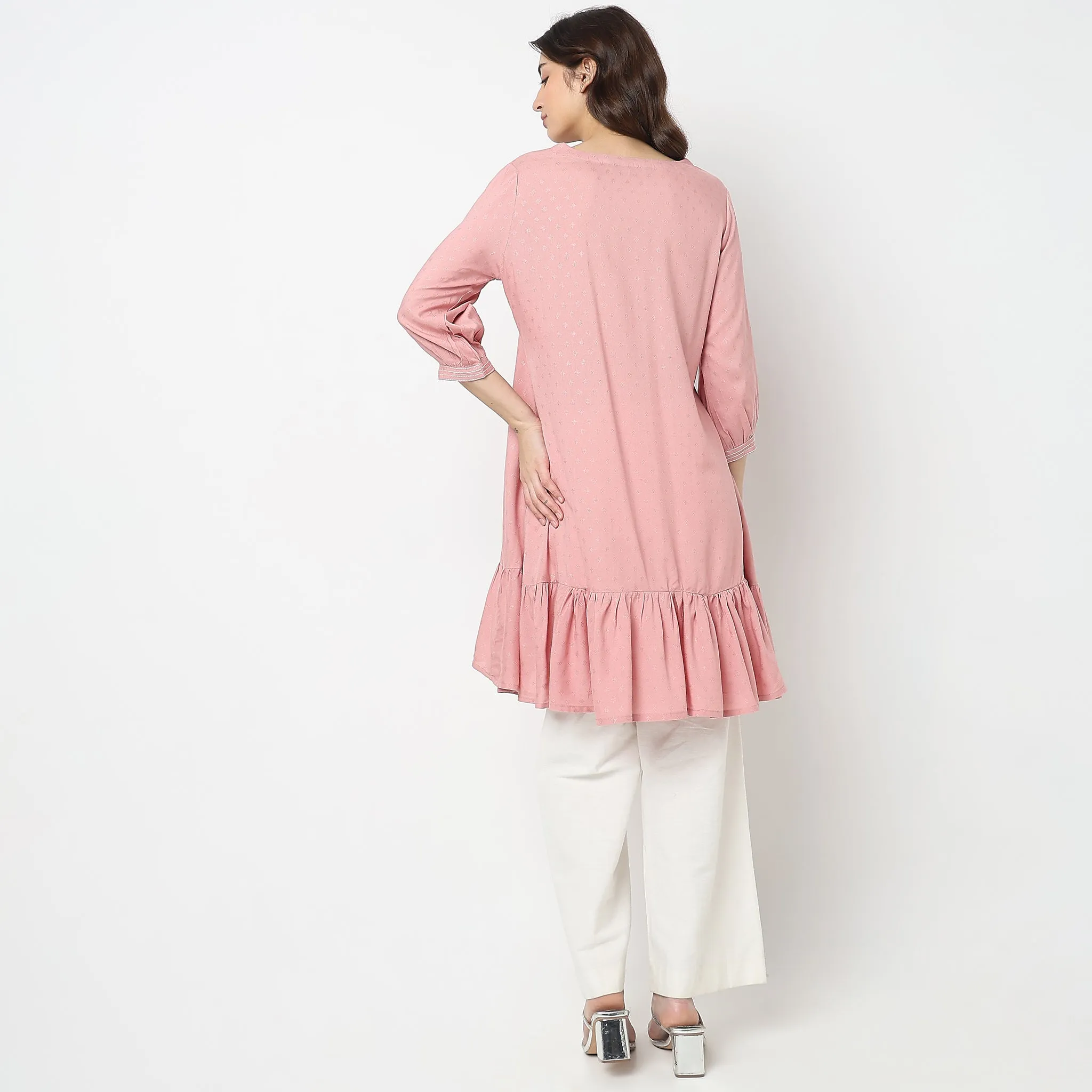 Flare Fit Embellished Kurta