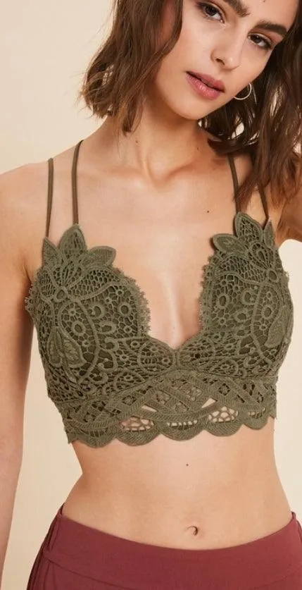 Floral Crochet Lace Bralette