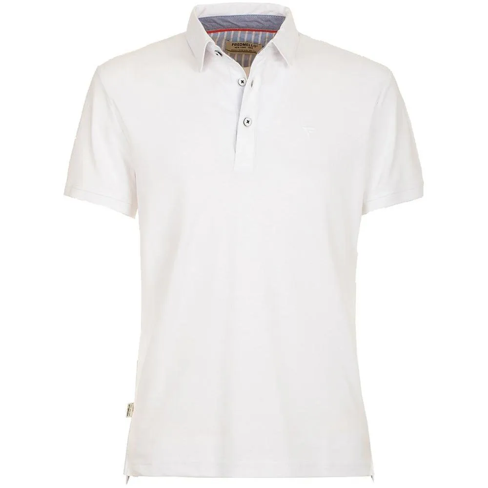 Fred Mello Chic White Cotton Polo Shirt with Chest Logo