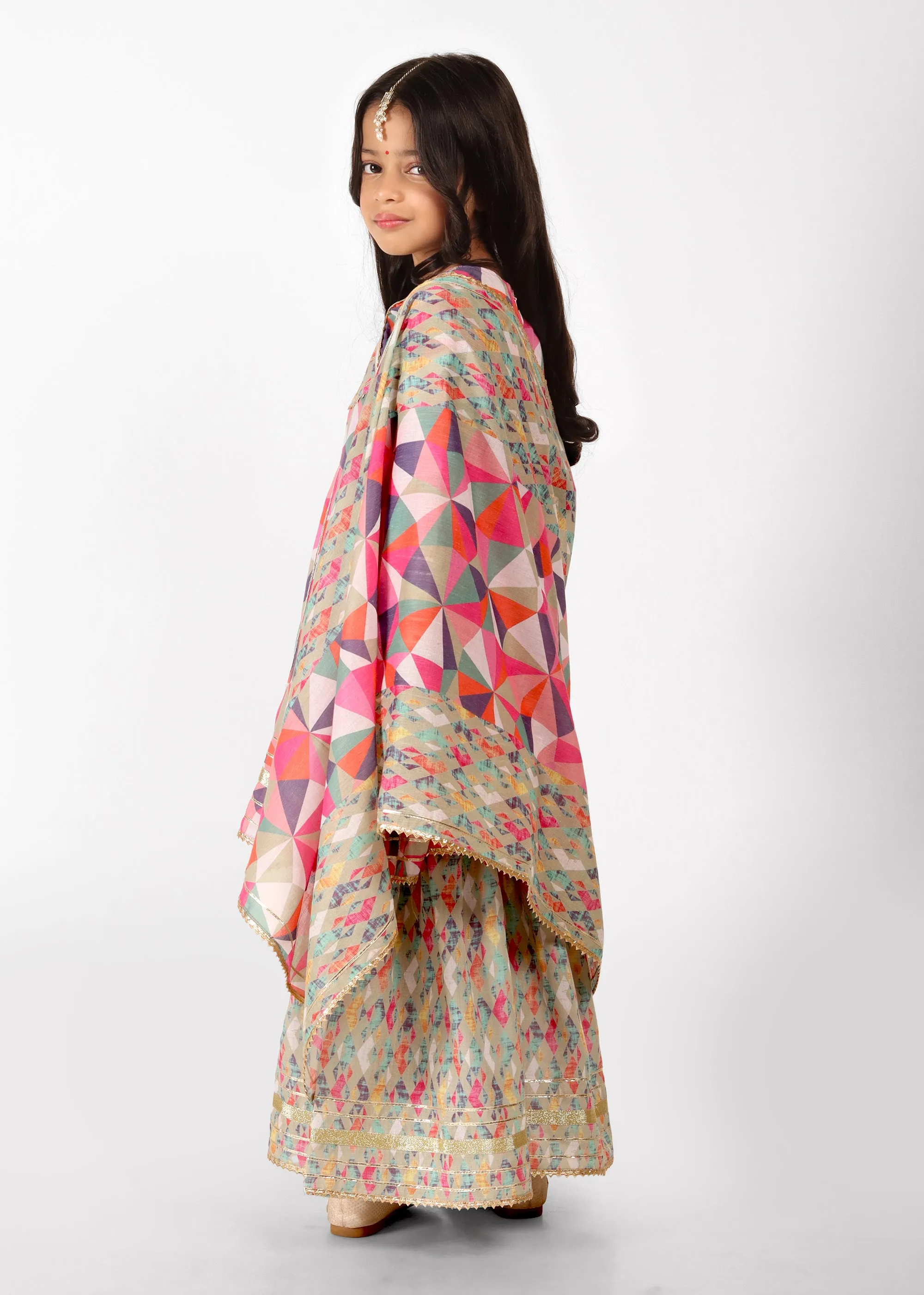 Geometric Blossom Cotton Palazzo Set