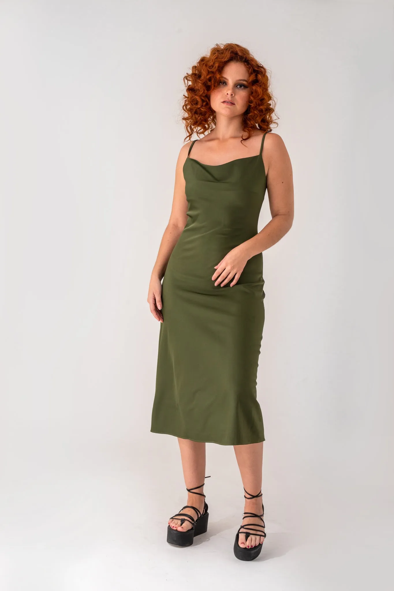 Gia Slip dress - olive