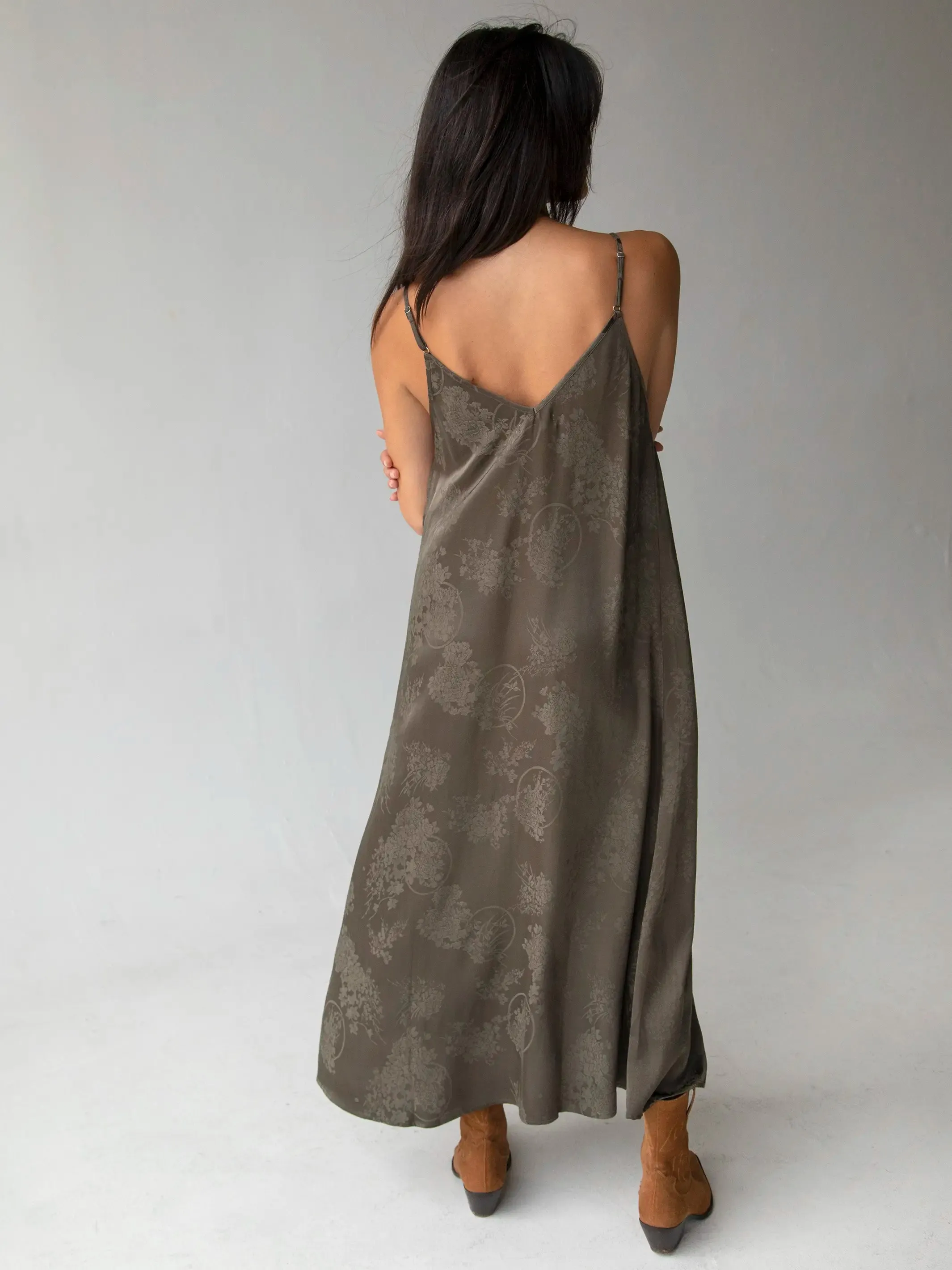 Gracie Slip Maxi Dress - Dark Olive