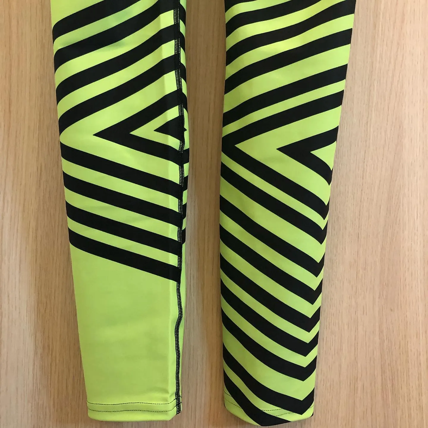 Green Striped Men's Leggings, Vertical Stripes Circus Meggings Running Tights-Made in USA/EU