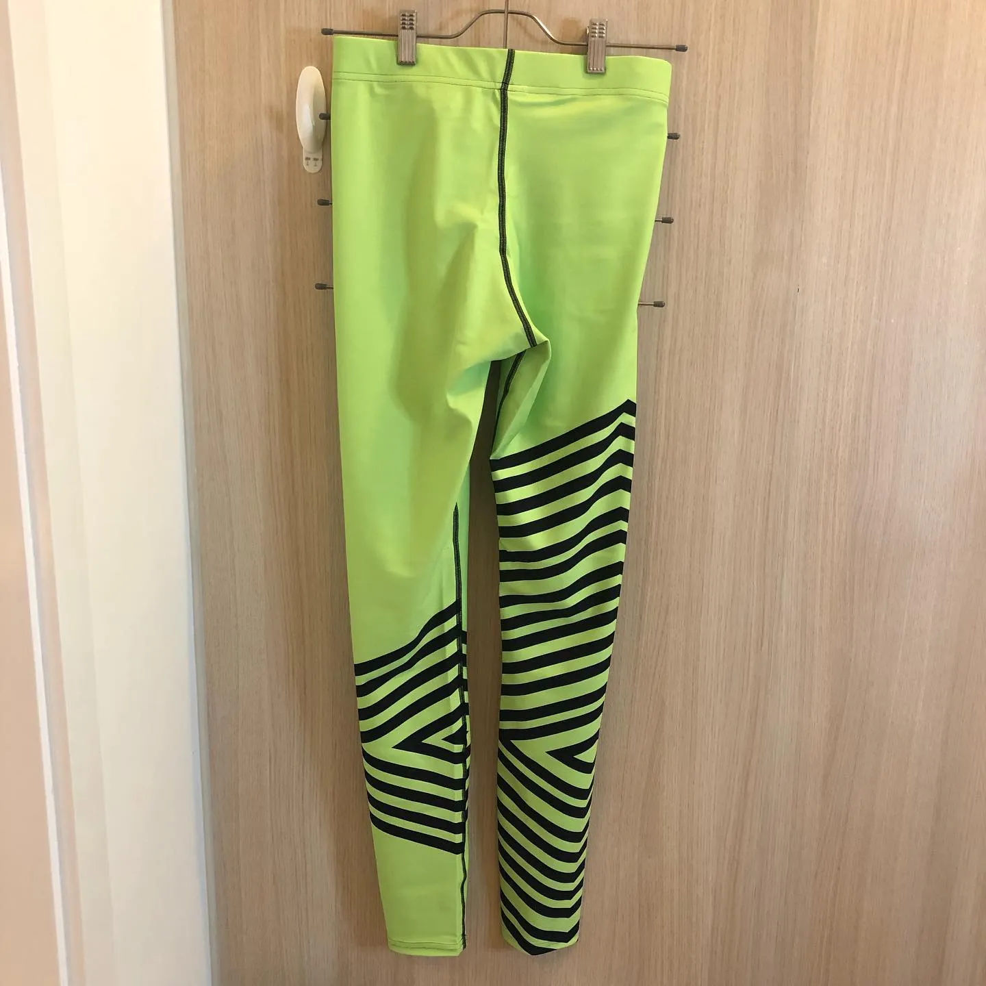 Green Striped Men's Leggings, Vertical Stripes Circus Meggings Running Tights-Made in USA/EU