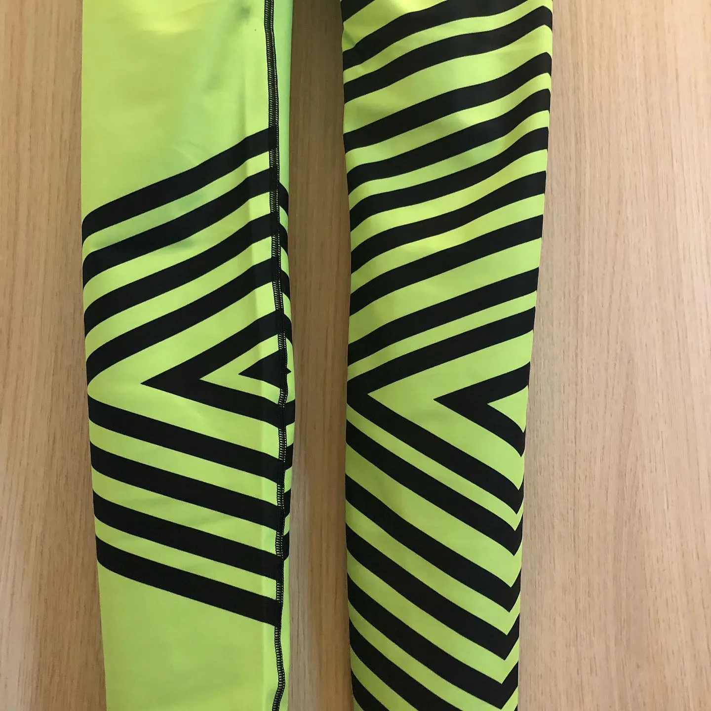 Green Striped Men's Leggings, Vertical Stripes Circus Meggings Running Tights-Made in USA/EU