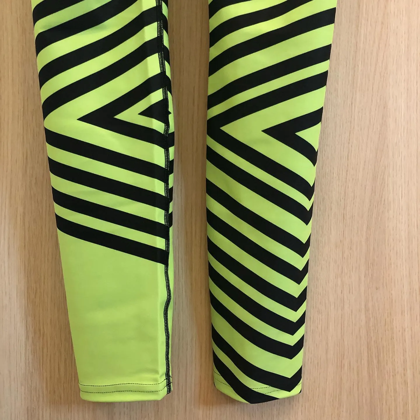 Green Striped Men's Leggings, Vertical Stripes Circus Meggings Running Tights-Made in USA/EU