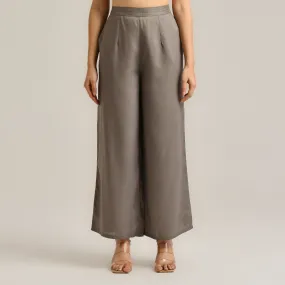 Grey Flared Palazzo Pants