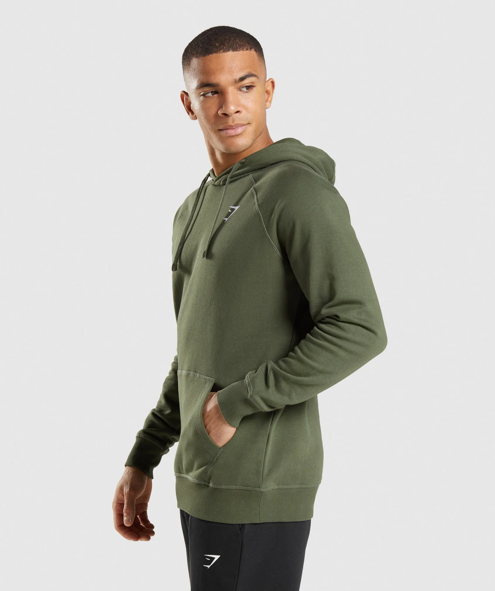 Gymshark Crest Hoodie - Core Olive