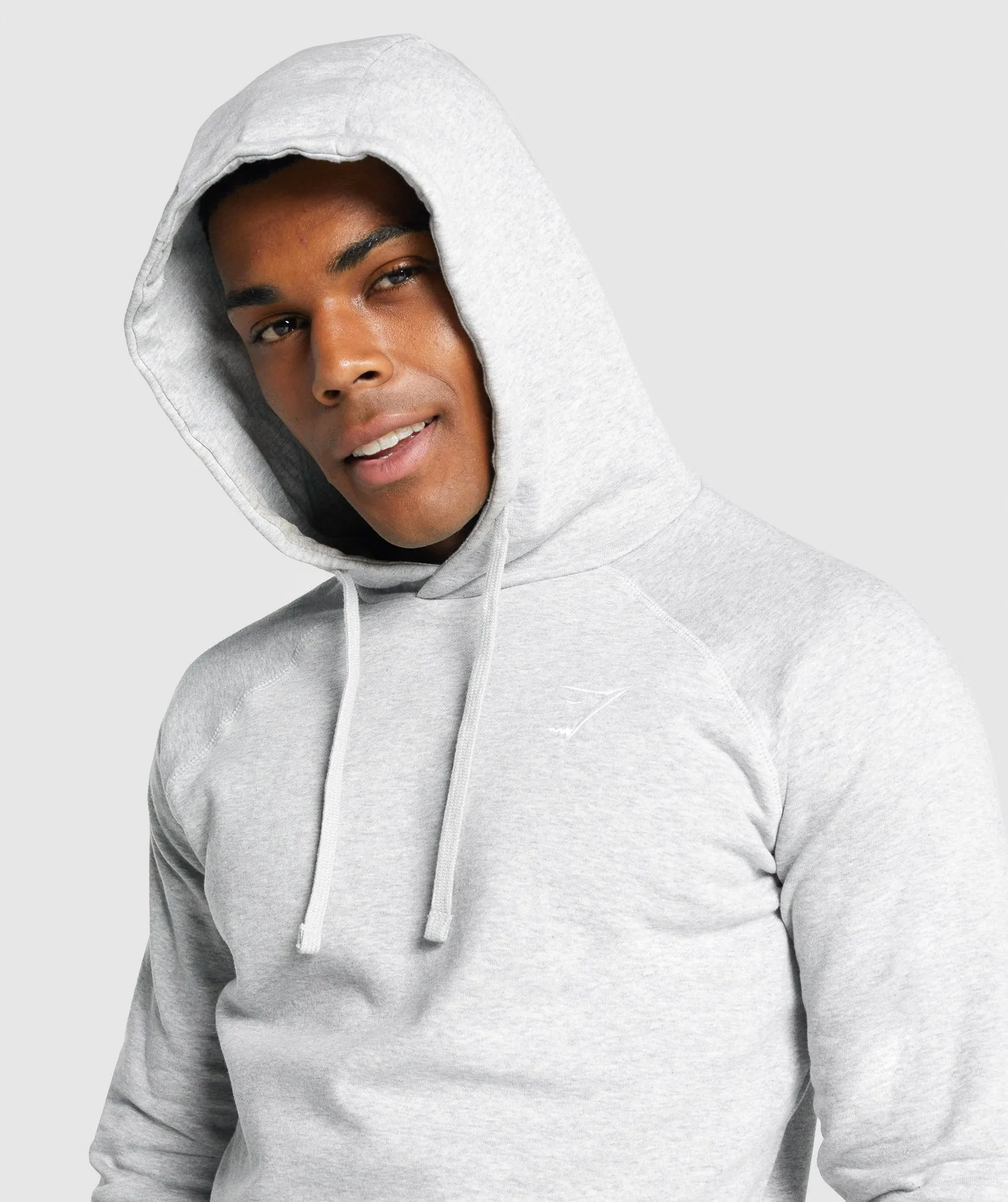 Gymshark Crest Hoodie - Light Grey Marl