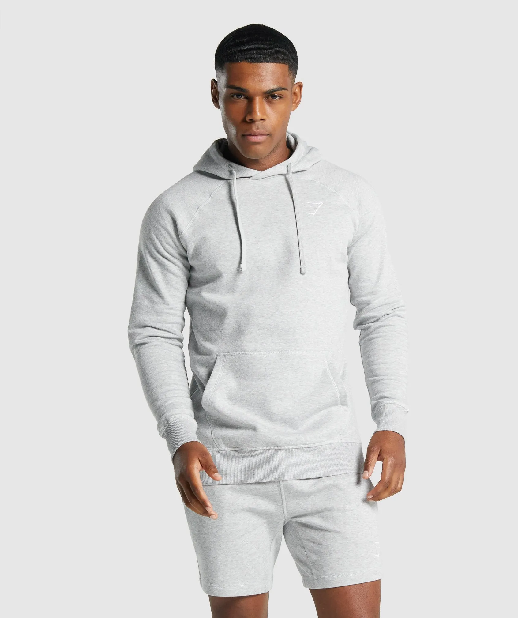 Gymshark Crest Hoodie - Light Grey Marl