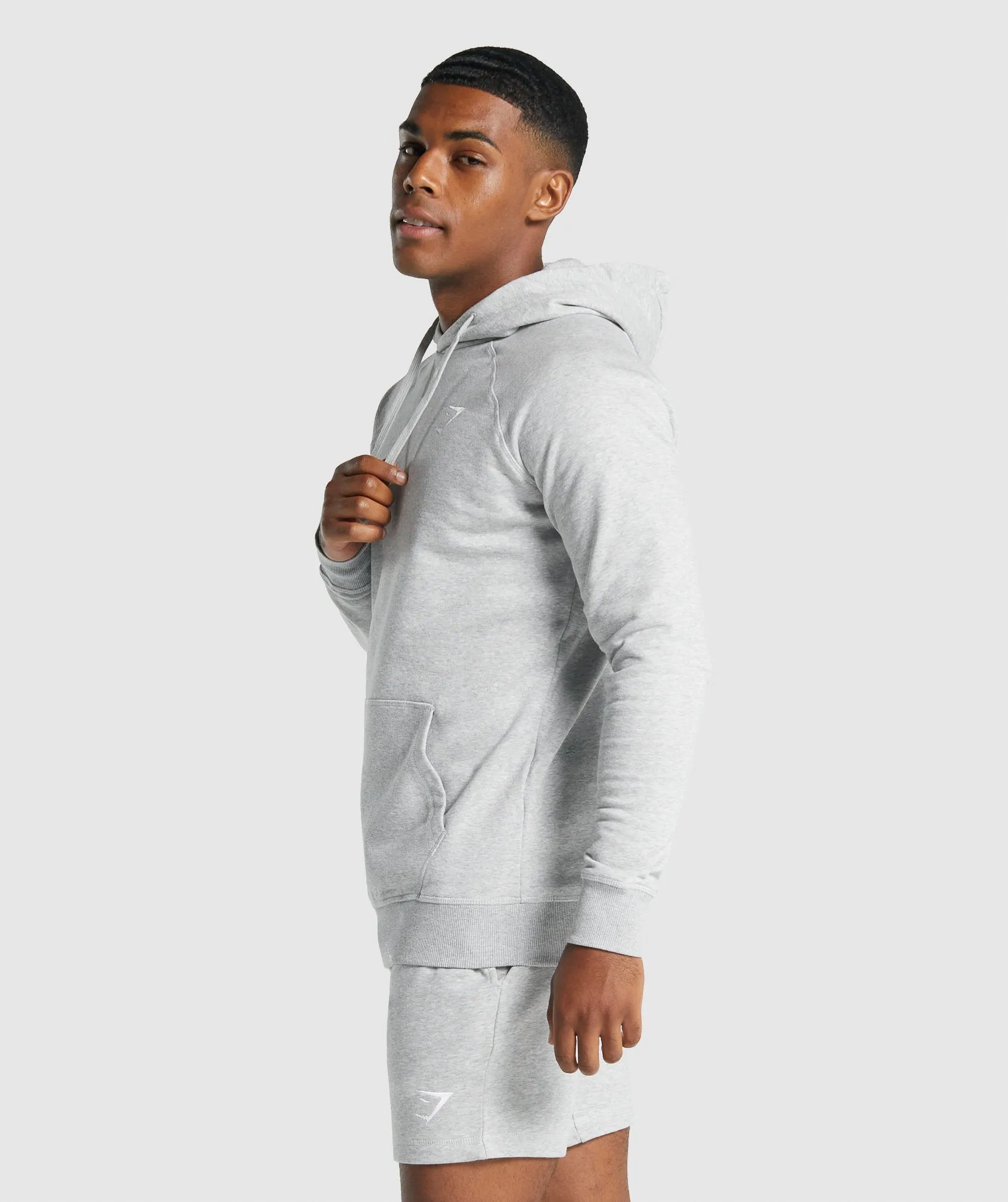 Gymshark Crest Hoodie - Light Grey Marl