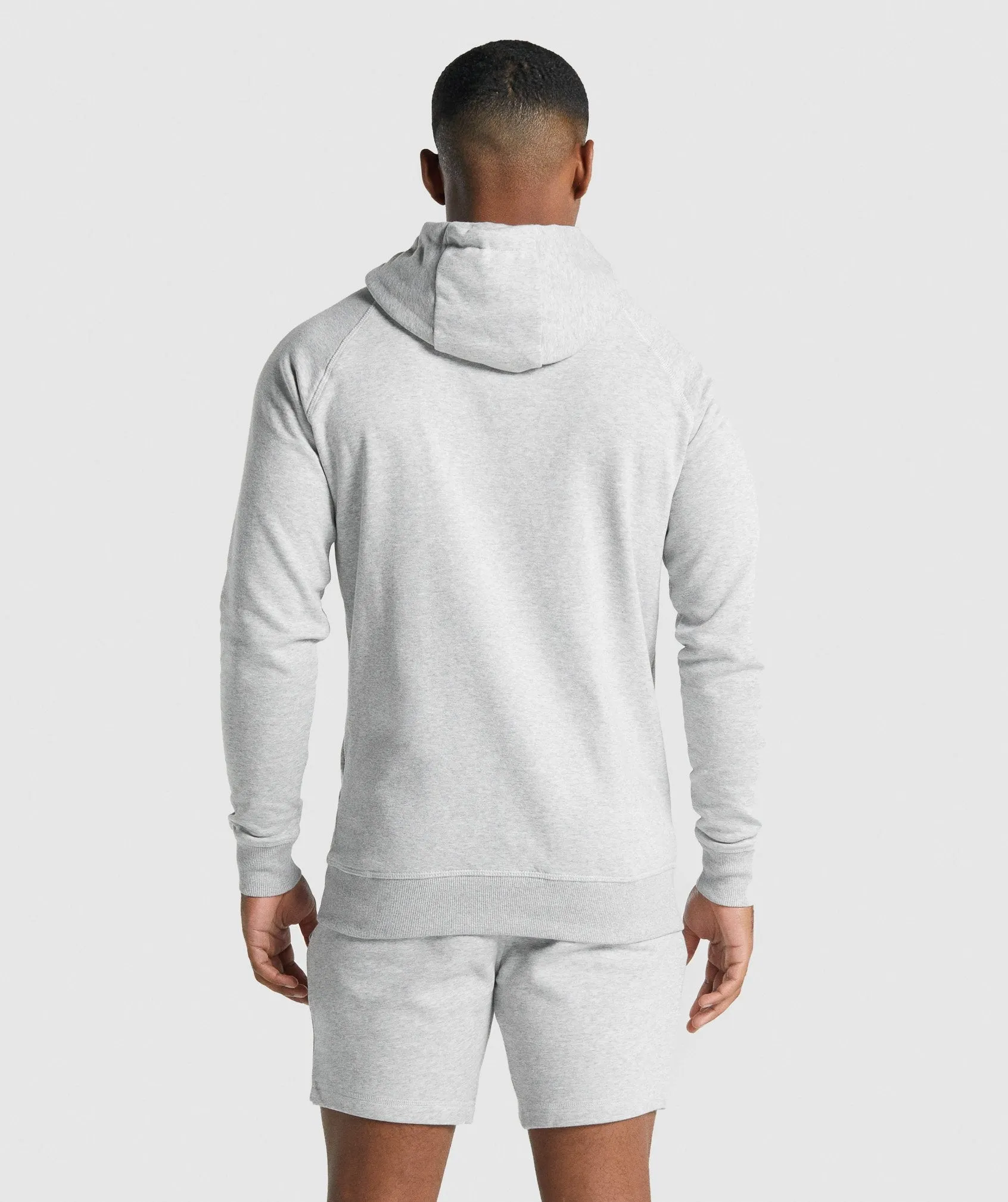 Gymshark Crest Hoodie - Light Grey Marl