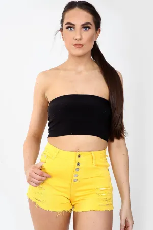 High waisted ladies Yellow shorts