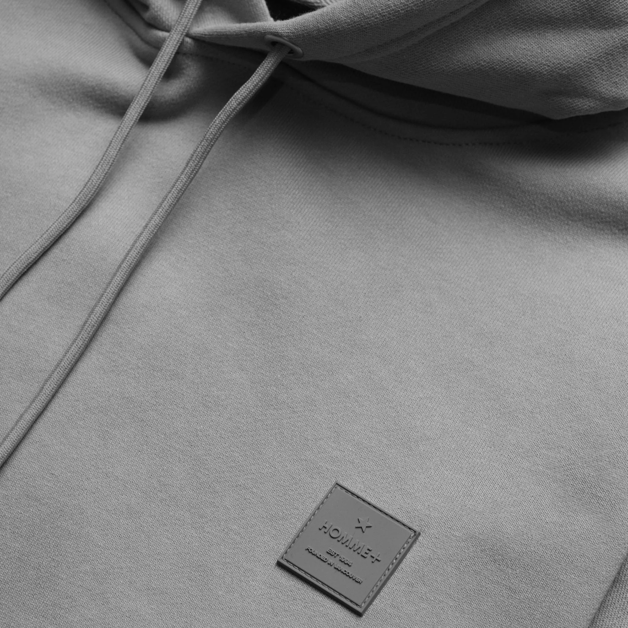 HOMME  Rubber Patch Hoodie Grey