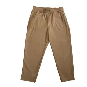 HUGO BOSS Cropped PU Joggers Camel SIZE 14