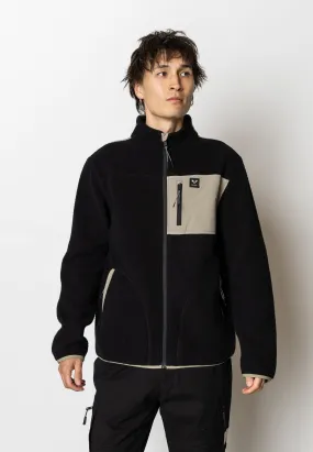 HUNTER FLEECE JACKET - Black/Grey green