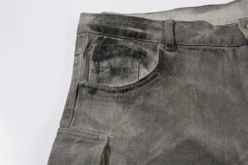 Industrial Wash Baggy Cargo Jeans