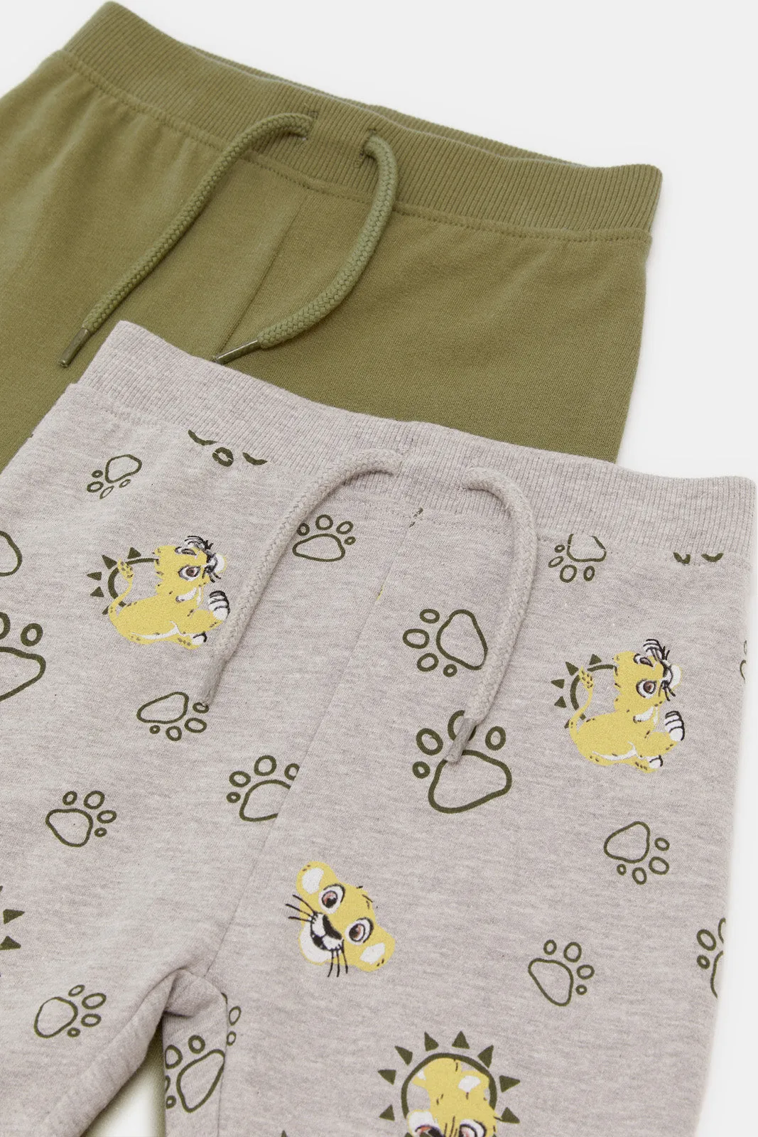 Infant Boys Olive And Grey Active Pants Set (2 Piece)