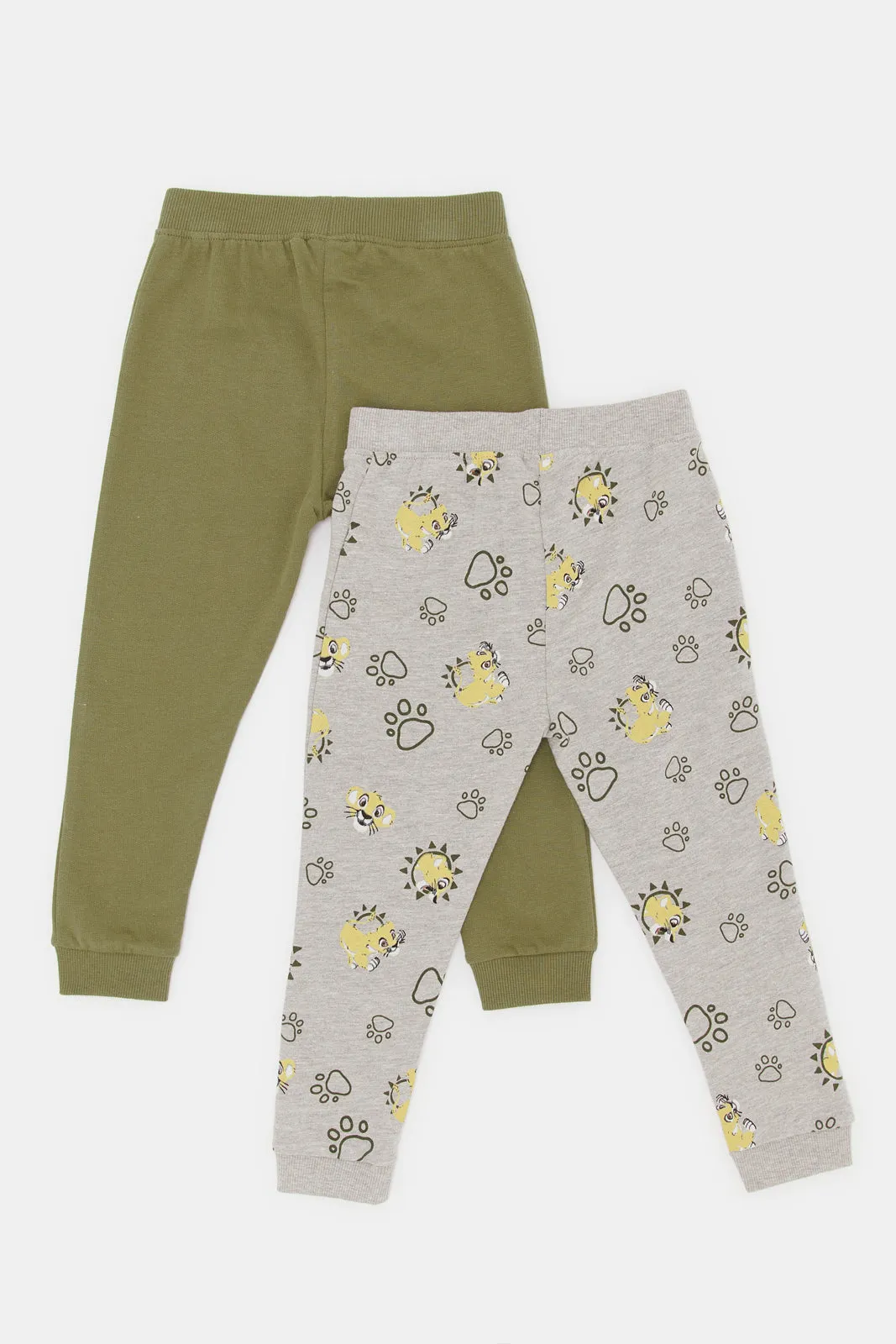 Infant Boys Olive And Grey Active Pants Set (2 Piece)