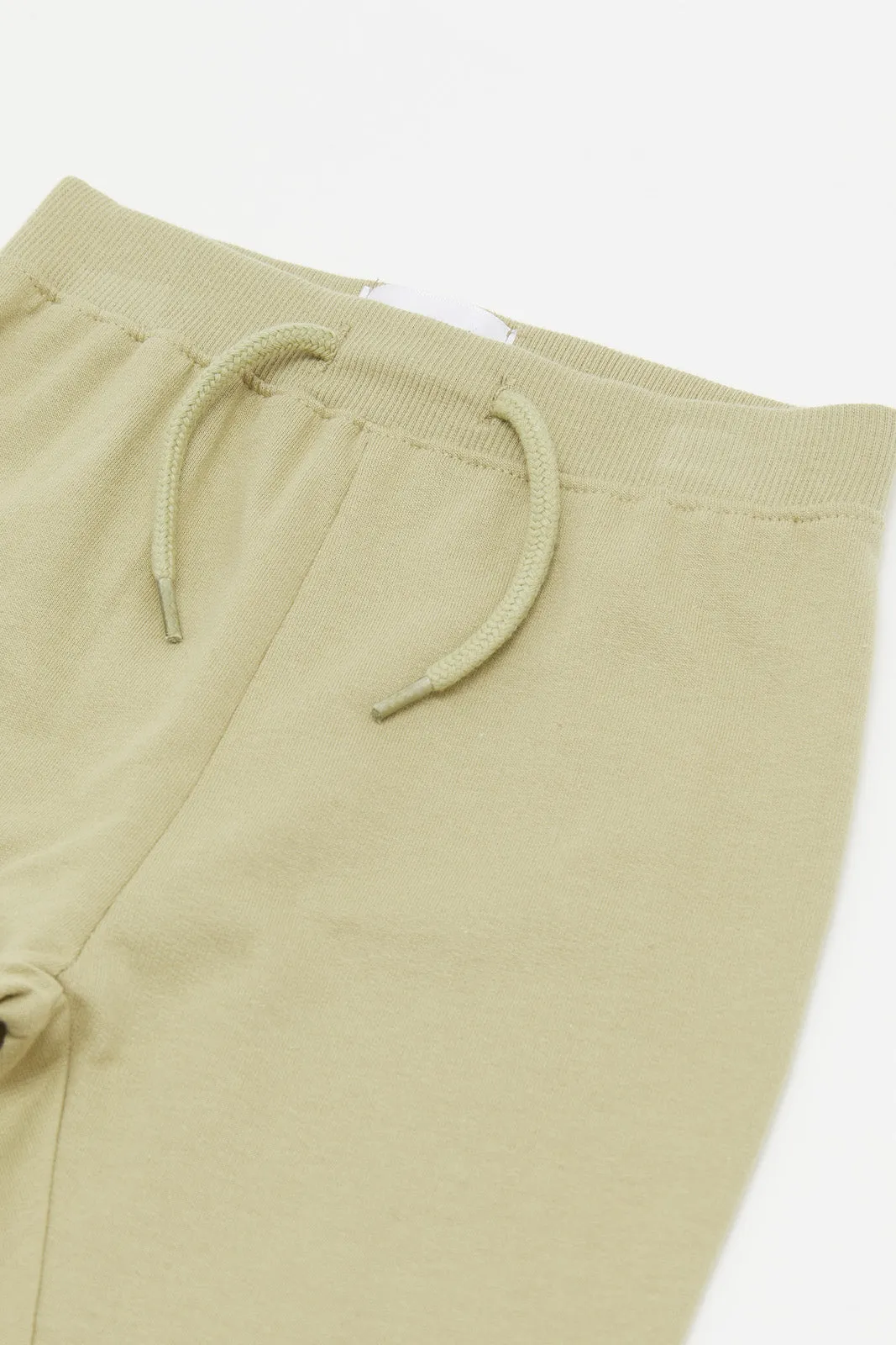 Infant Boys Olive Plain Jogger